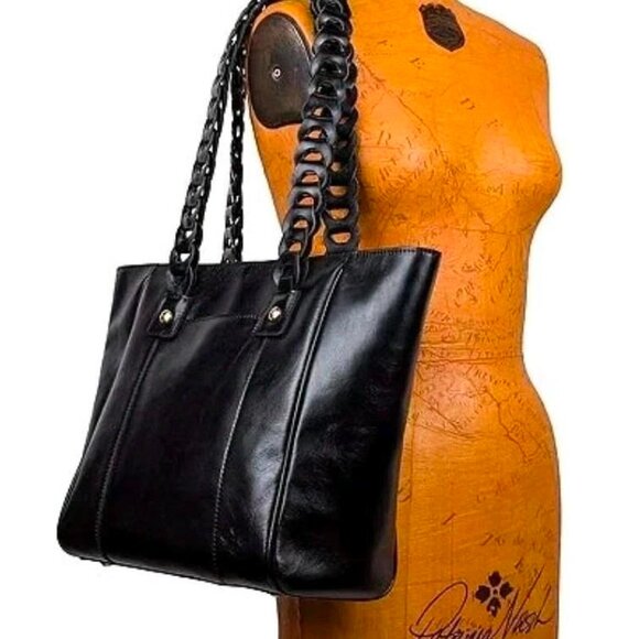 PATRICIA NASH IVY CHAINLINK TOTE Vintage Vegetable Black Large - Picture 7 of 7